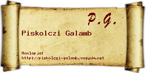 Piskolczi Galamb névjegykártya